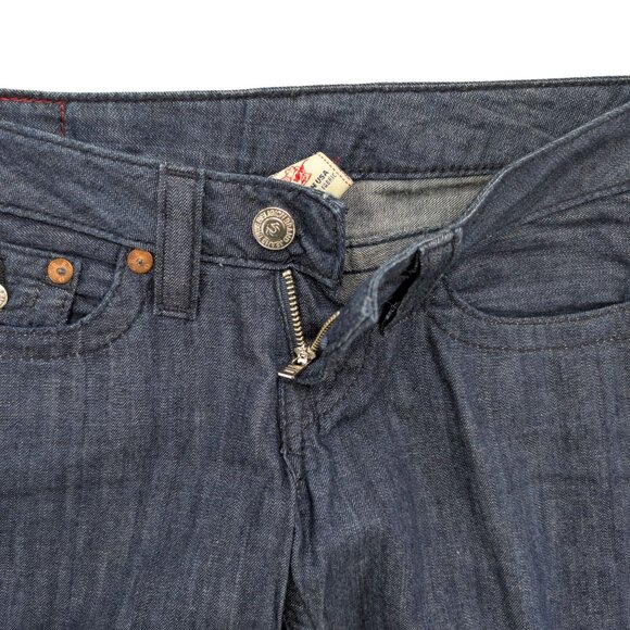 Vtg True Religion Joey Flare Jeans Womens Blue 100% Cotton Lightweight Y2K Sz 25 - Picture 5 of 10